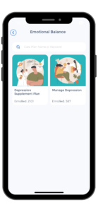 Mood tracker diary entries in CareClinic app
