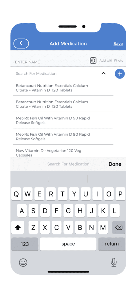 Medication Log - Add Screen