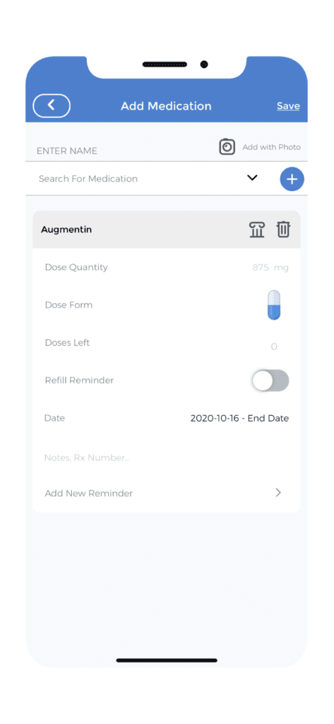 Medication Monitoring - Add