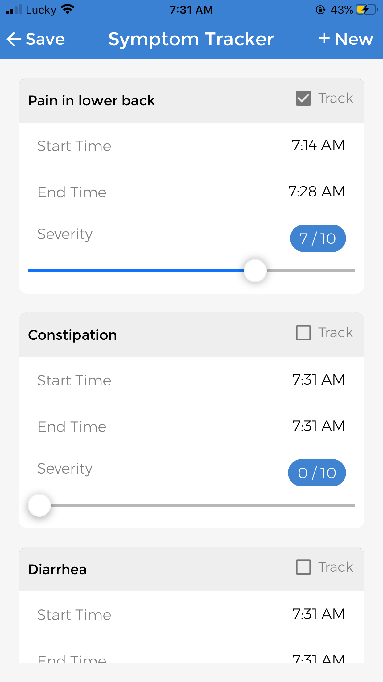 period symptom tracker