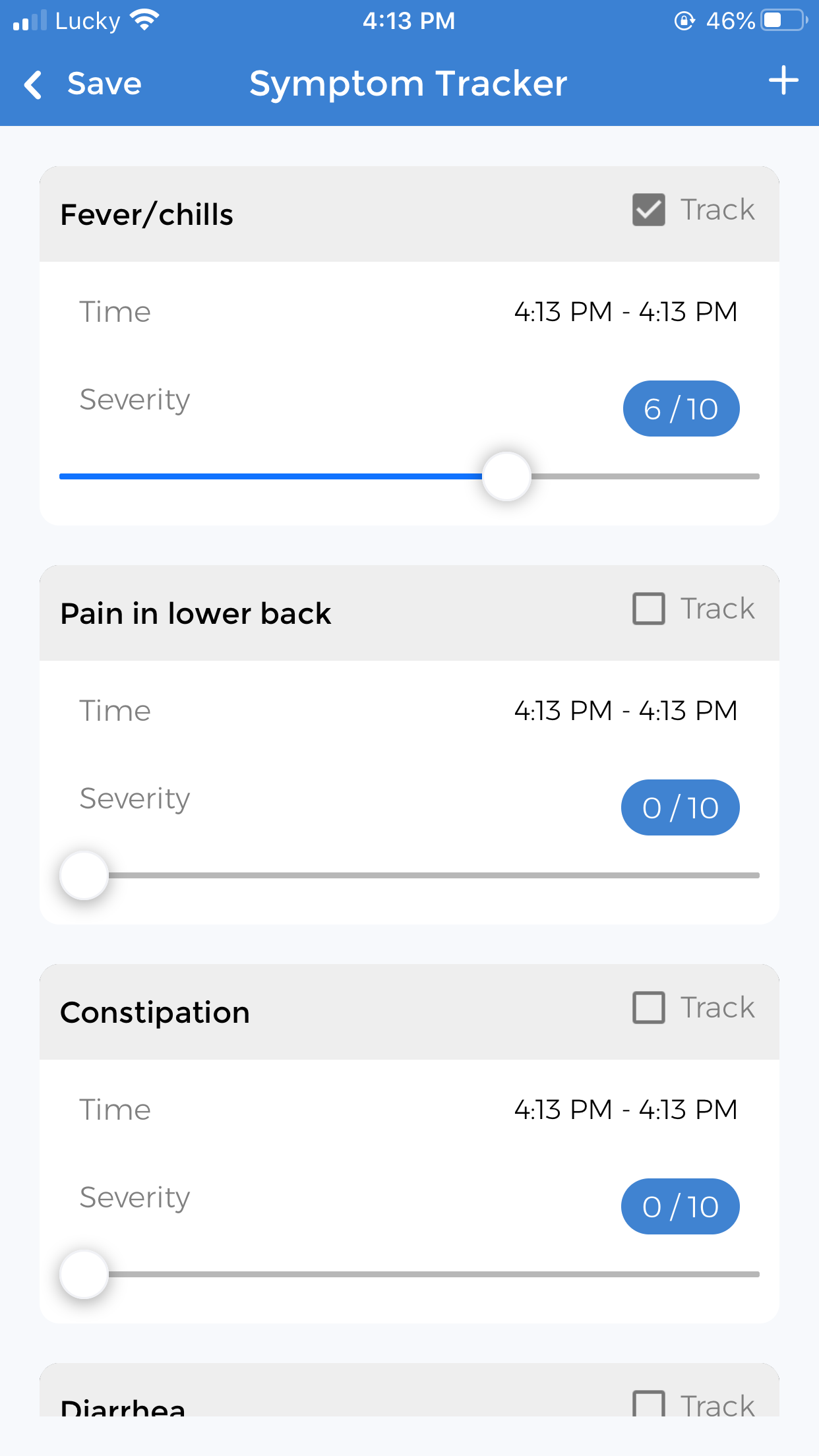 fever symptom tracker