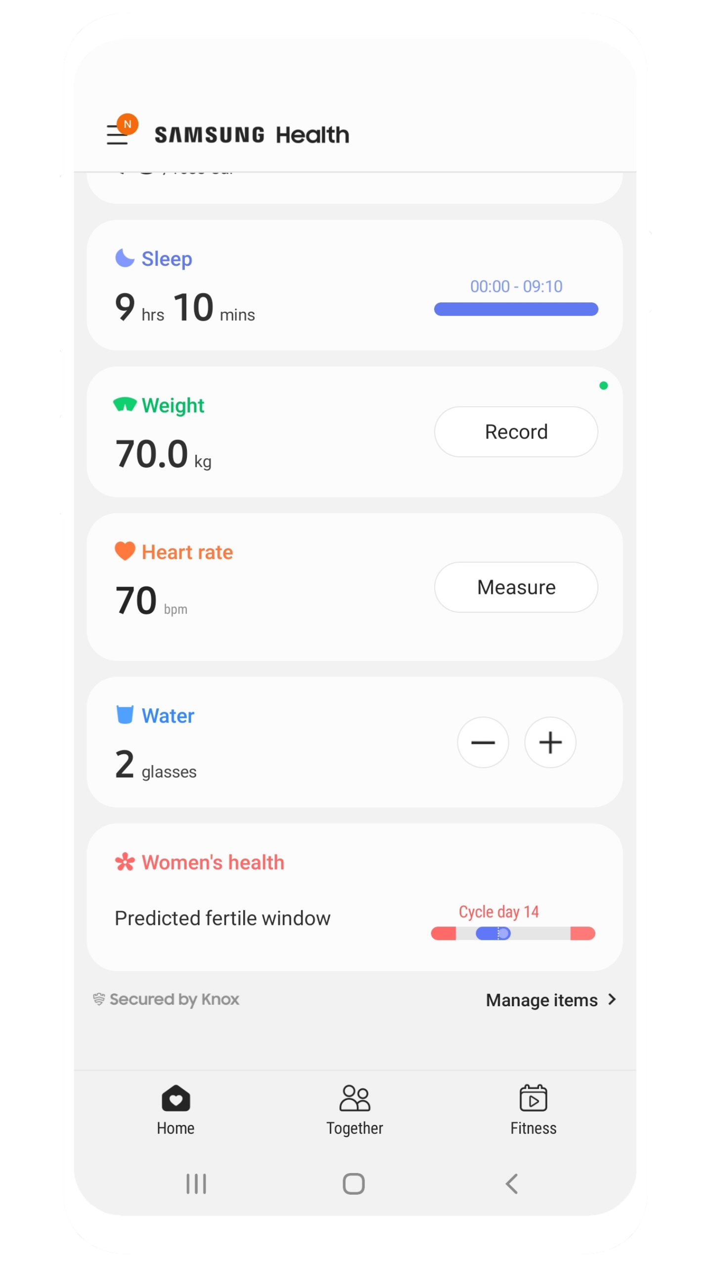 Samsung Health Home