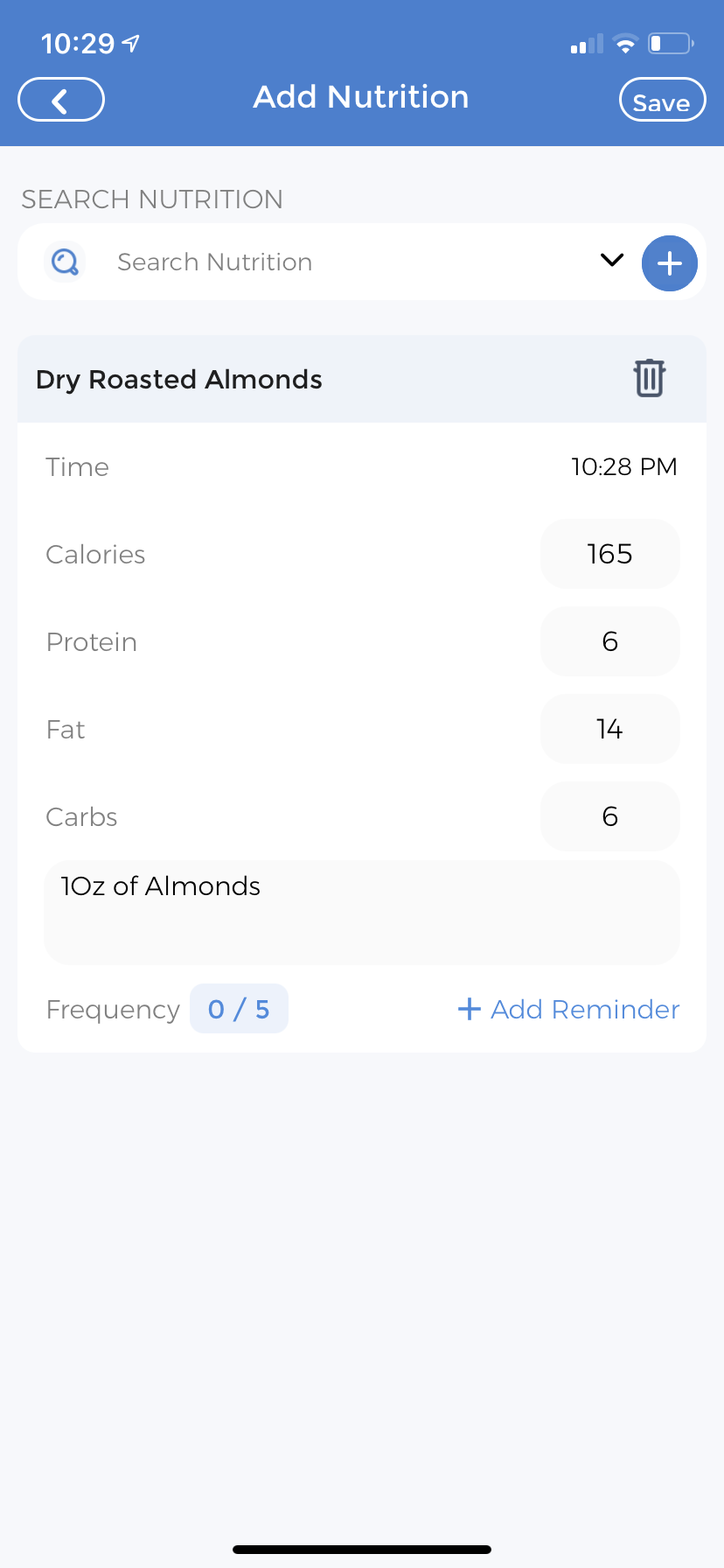 Tracking Nutrition