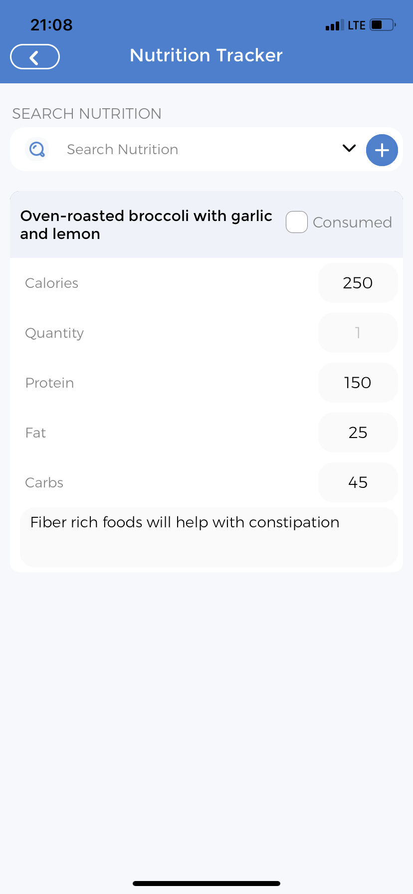 Nutrition Tracker