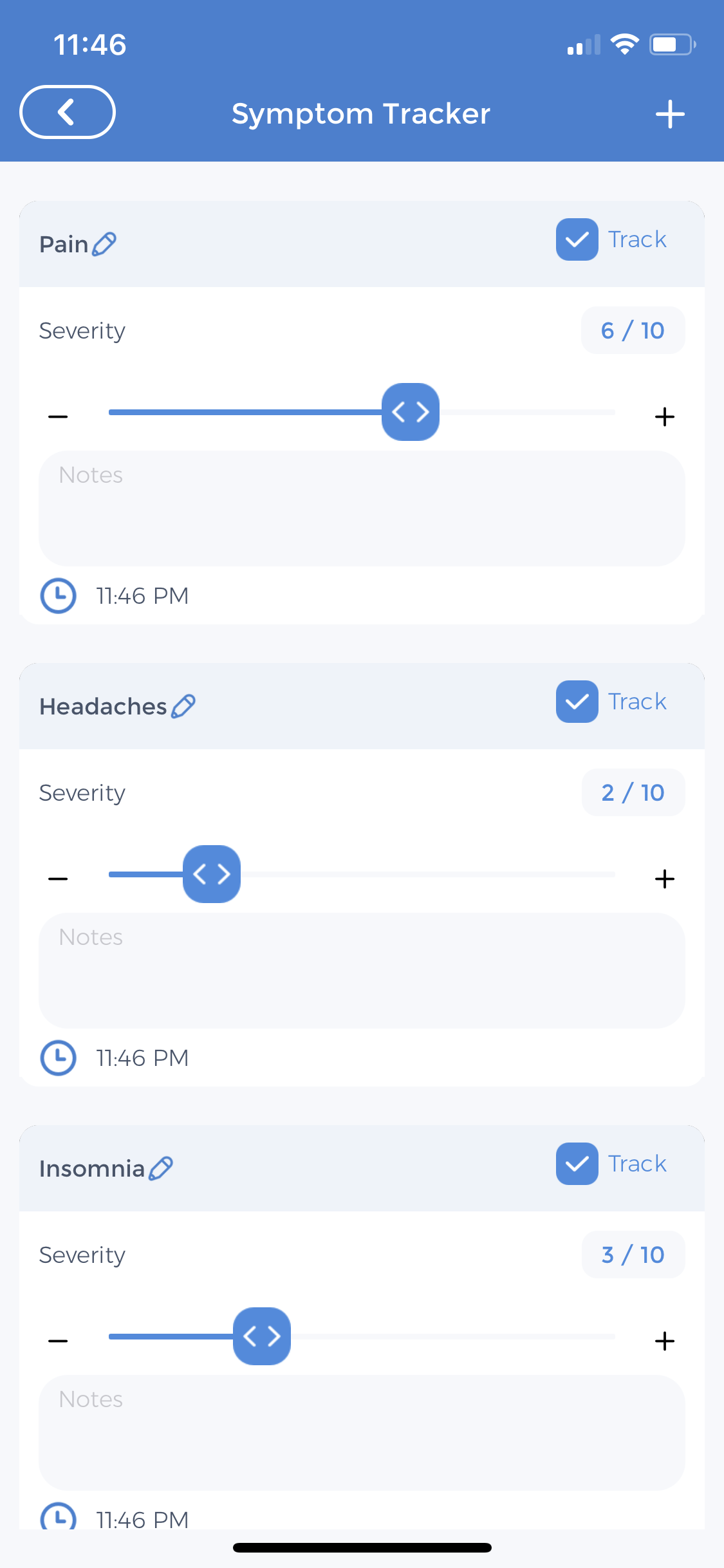 Symptom Tracking 