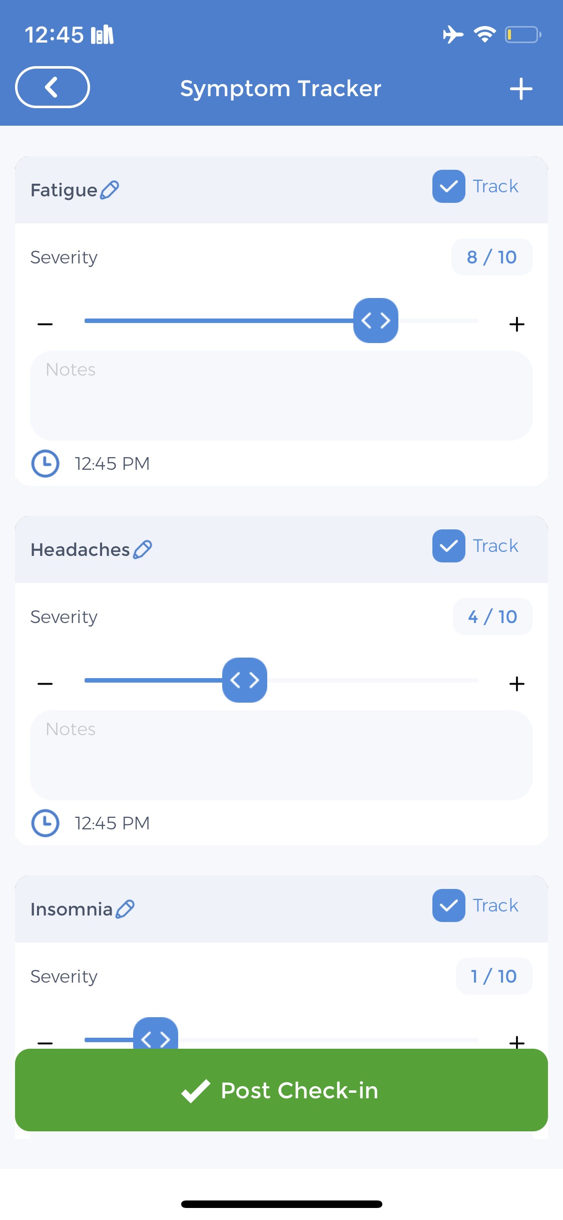 MS symptom tracker