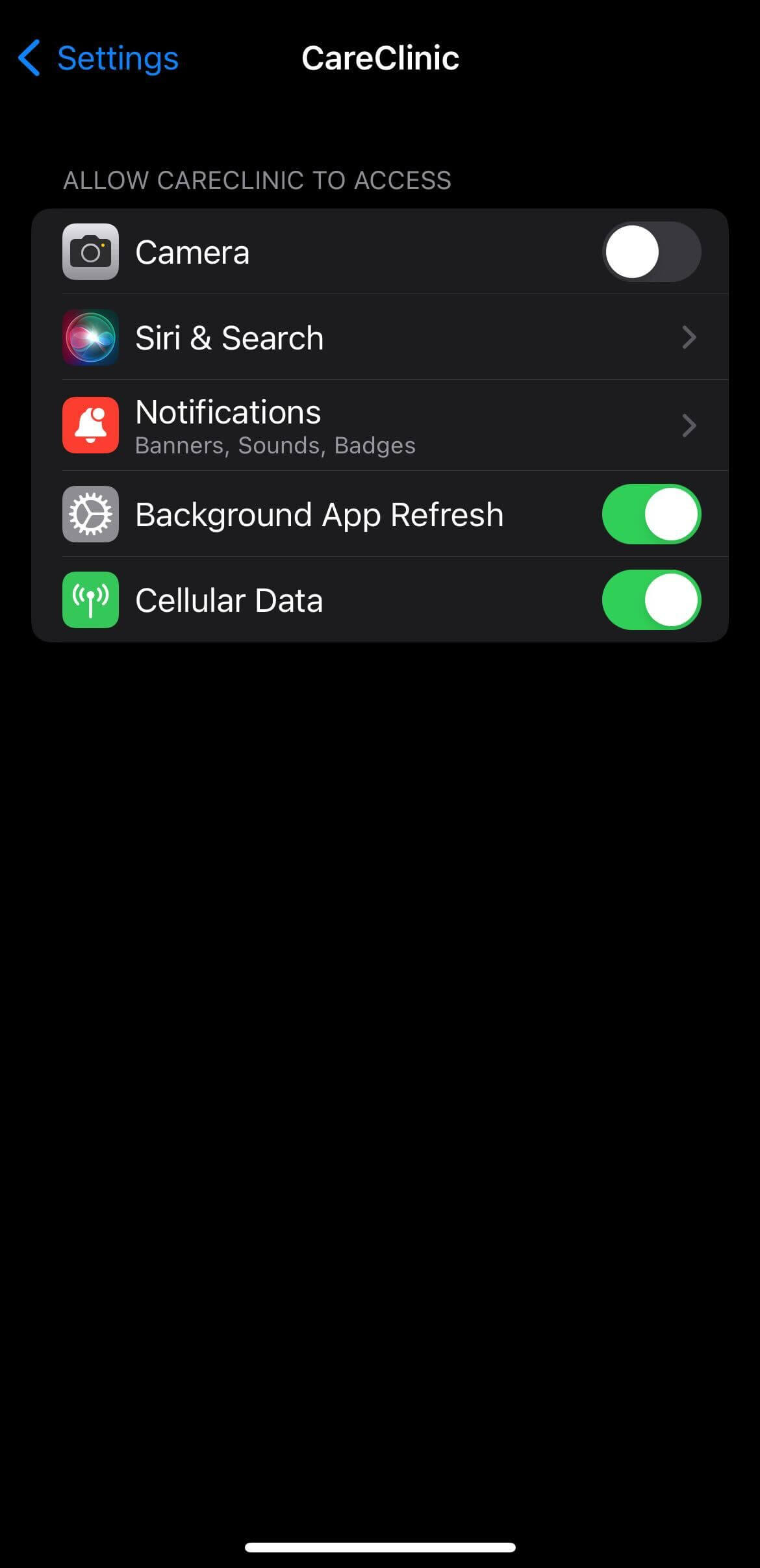 iOS Notification Settings