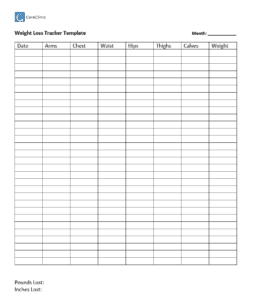 weight loss tracker template