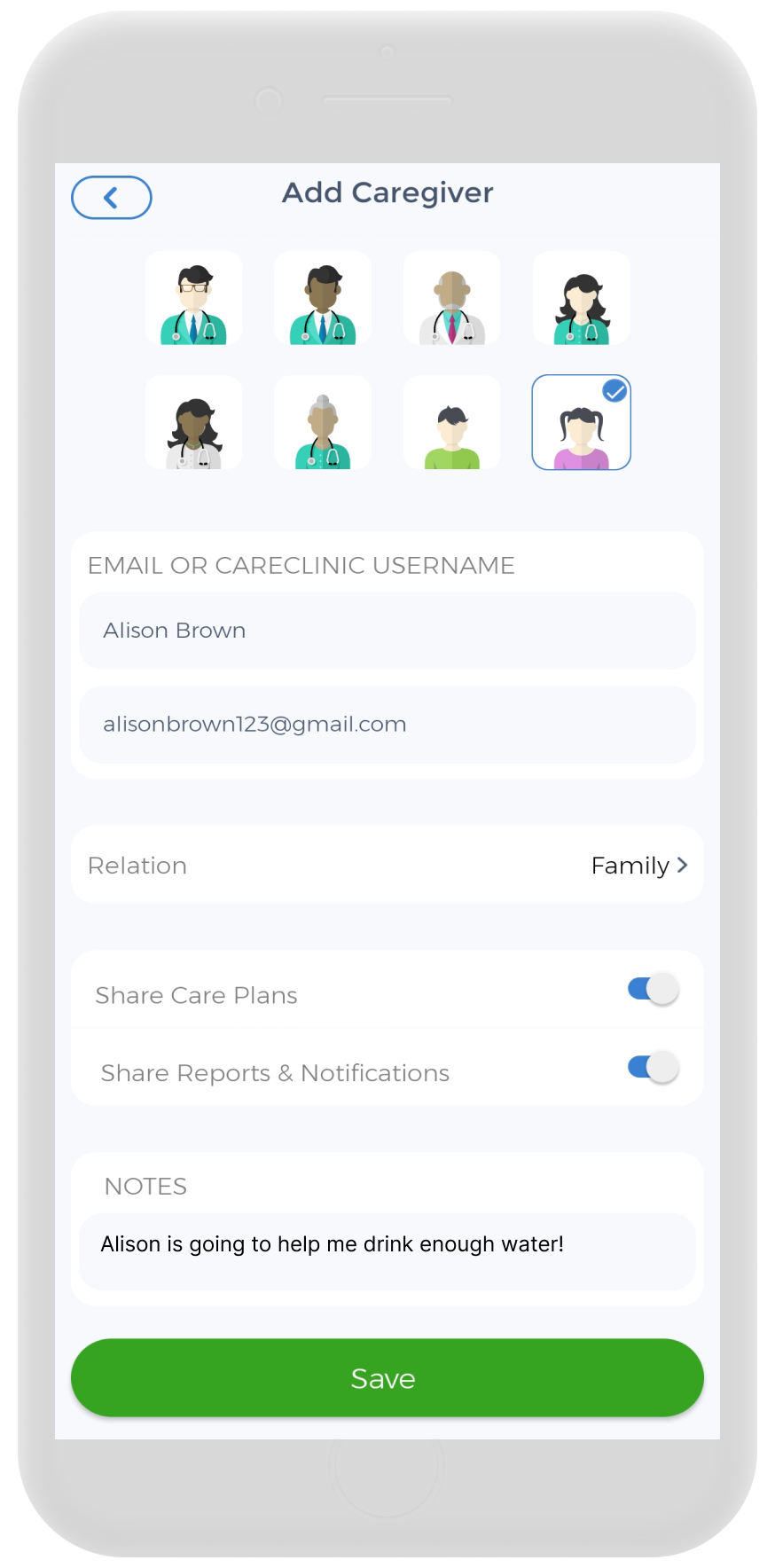 Task assignment interface showing distributed tracking responsibilities