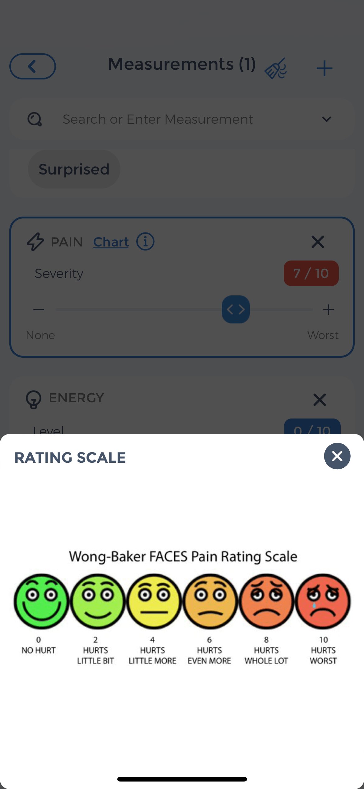wong baker pain chart