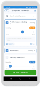 Concentration Symptom tracker