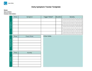 Daily Symptom Tracker Template
