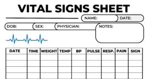 Printable Vital Signs Sheet