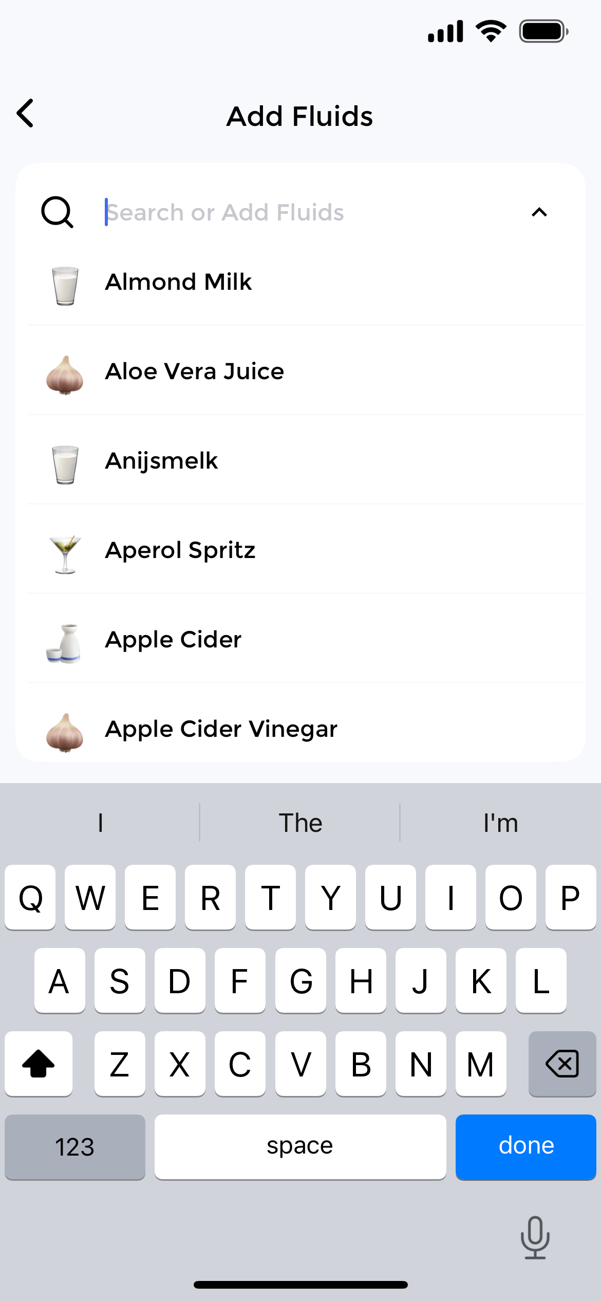 Log water intake instantly with one-tap container buttons Fluid intake logging screen with quick-add buttons for different drink sizes