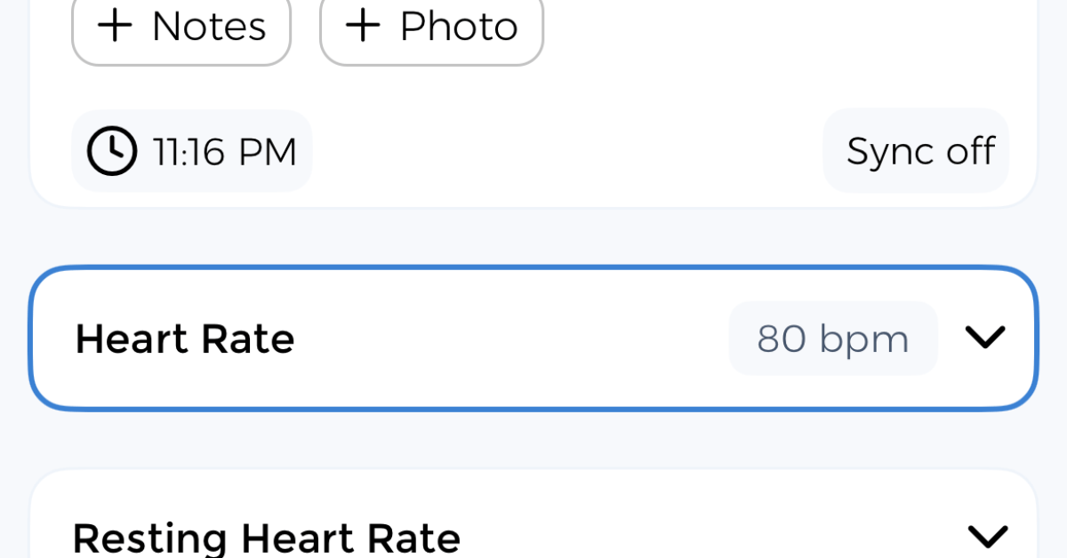 Measurements Tracker: Log Vitals & Lifestyle Metrics