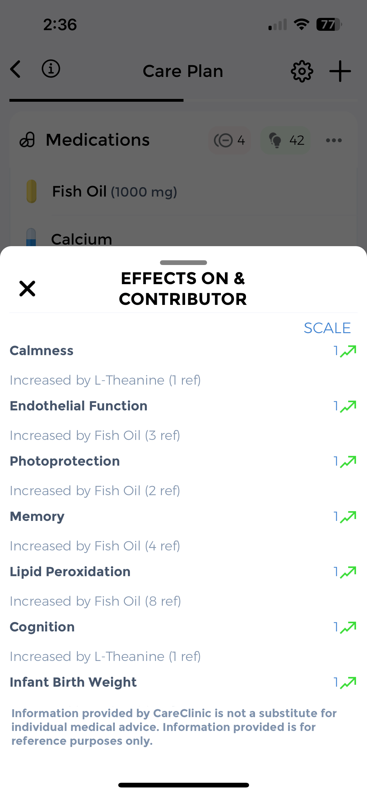 Track supplement effects and measure results Effects tracking showing supplement outcomes and health correlations
