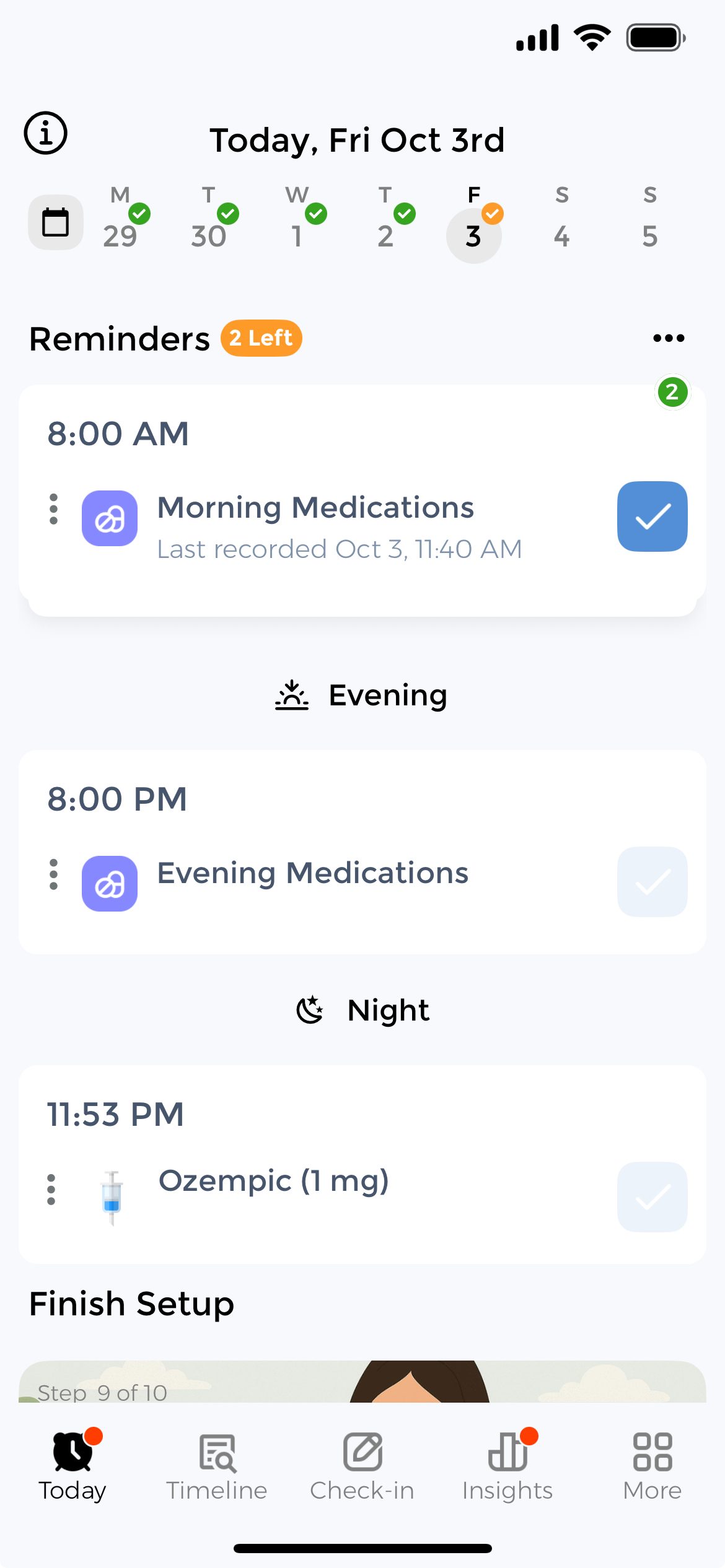 Set medication and health reminders